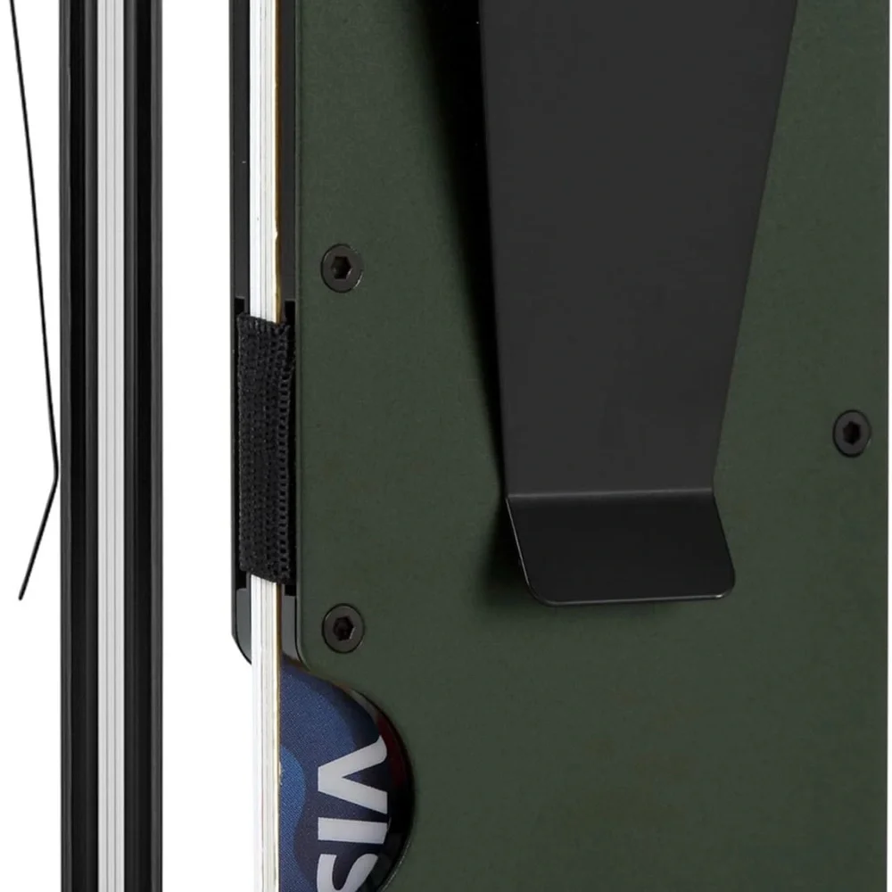 NEW BLACK Minimalist Carbon Pattern Wallet With Money Clip